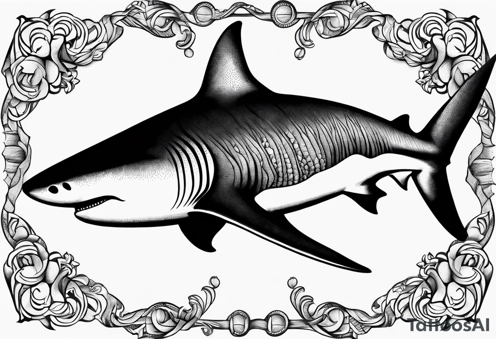 tiger shark with cool texture pattern top view tattoo idea tiger shark with cool texture pattern top view tattoo idea