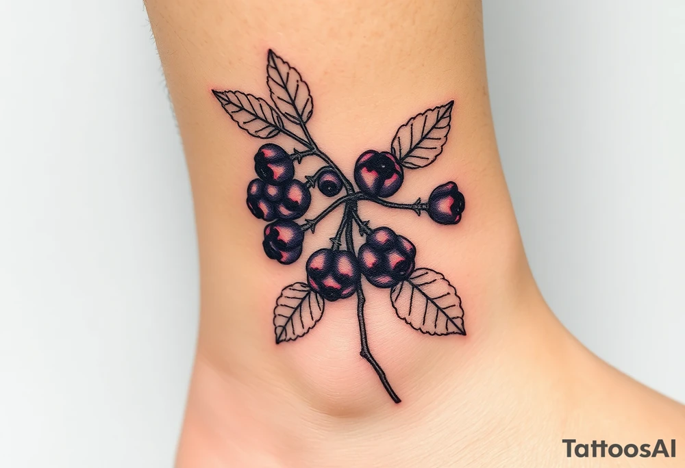Eyropean wildberry plant tattoo idea