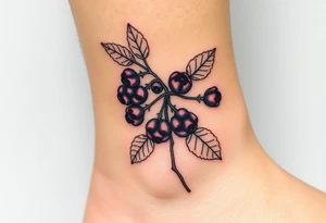 Eyropean wildberry plant tattoo idea