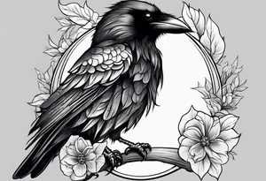 a girly raven tattoo idea