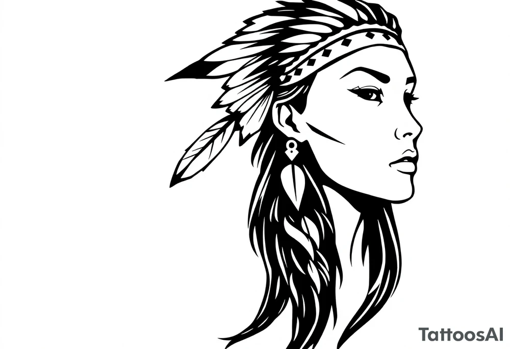 Native American female tattoo idea