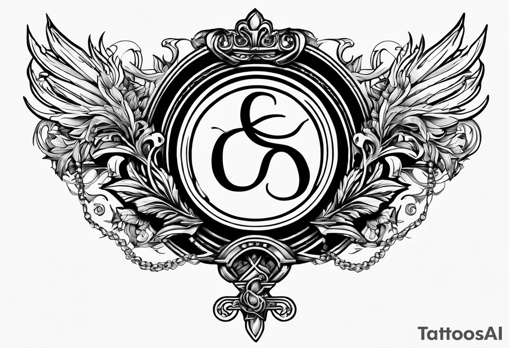 Greek Capital Letter Omega symbol death metal style tattoo idea