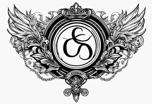 Greek Capital Letter Omega symbol death metal style tattoo idea