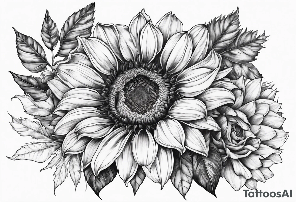 Tournesol,  Fleur roses , Caméra, wave, palmier tattoo idea