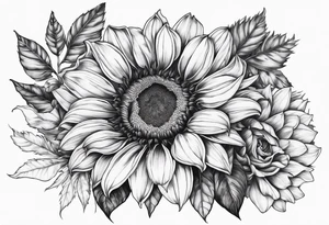 Tournesol,  Fleur roses , Caméra, wave, palmier tattoo idea