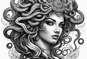 beautiful but mysterious medusa tattoo idea