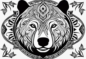 Simple Tribal black bear face tattoo idea