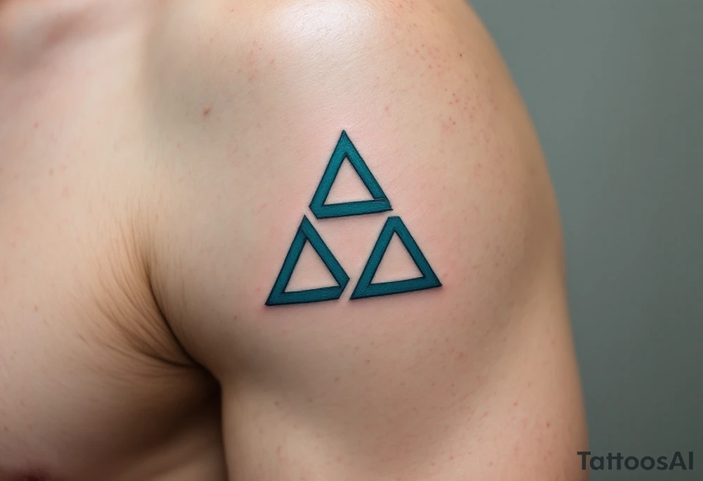 A triquetra, in green and blue tattoo idea