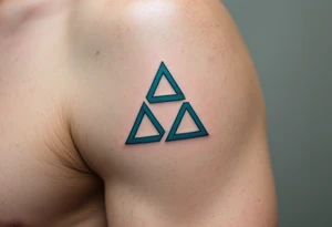 A triquetra, in green and blue tattoo idea