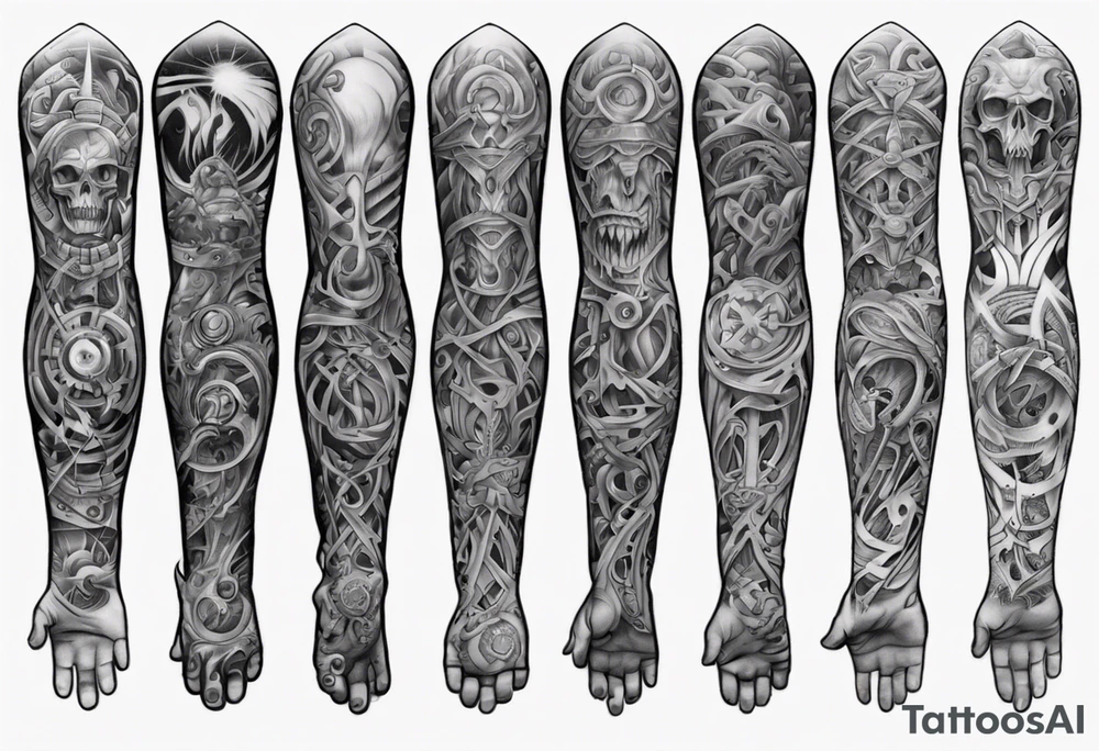 full arm sleeve irish tattoo tattoo idea