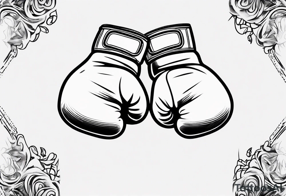 pair of boxing gloves in cartoon style tattoo idea