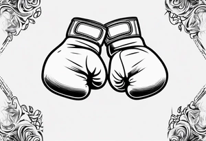 pair of boxing gloves in cartoon style tattoo idea
