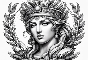 athena aegis with a laurel wreath tattoo idea