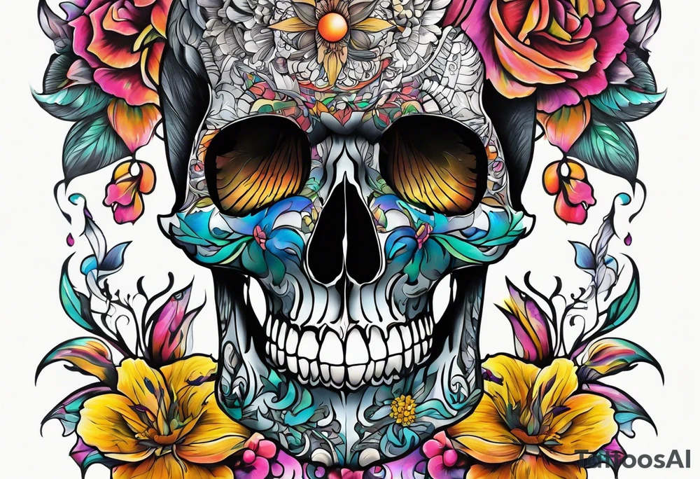 Tattoo in the neck of a skull freeing itself from human censorship. tattoo idea
