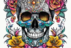 Tattoo in the neck of a skull freeing itself from human censorship. tattoo idea