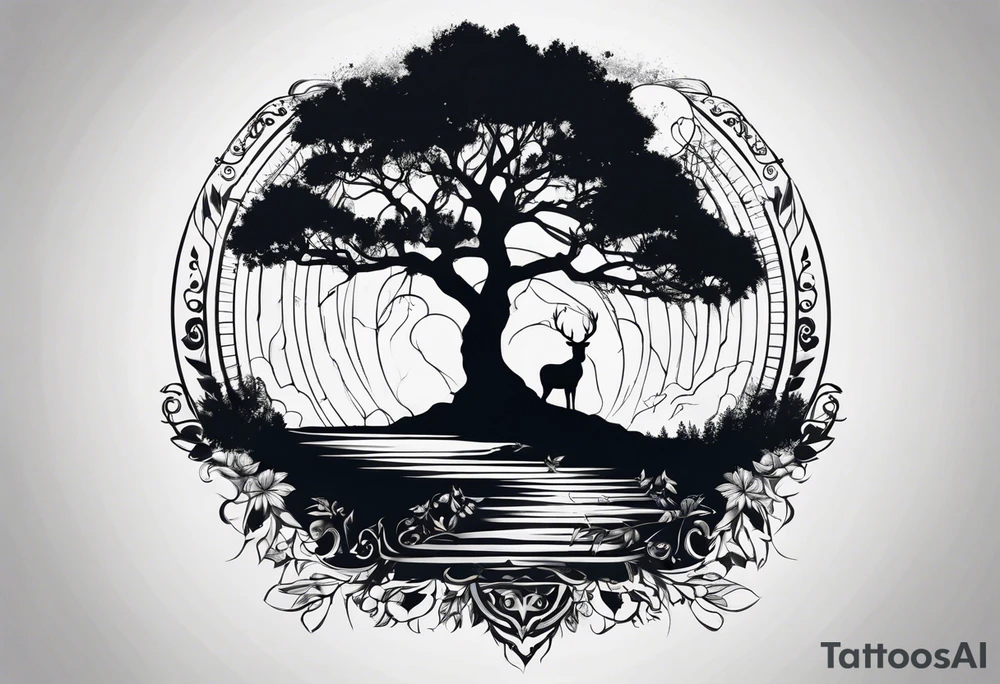 Bäume silhouette tattoo idea