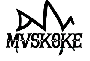 The word “MVSKOKE” shaded with Native American pattern tattoo idea