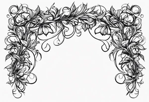 thin vines with leaves in a straight line tattoo idea
