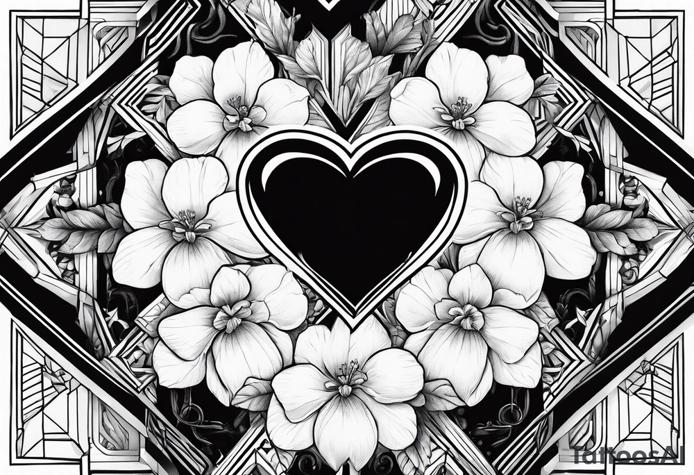 Primrose with heart tattoo idea