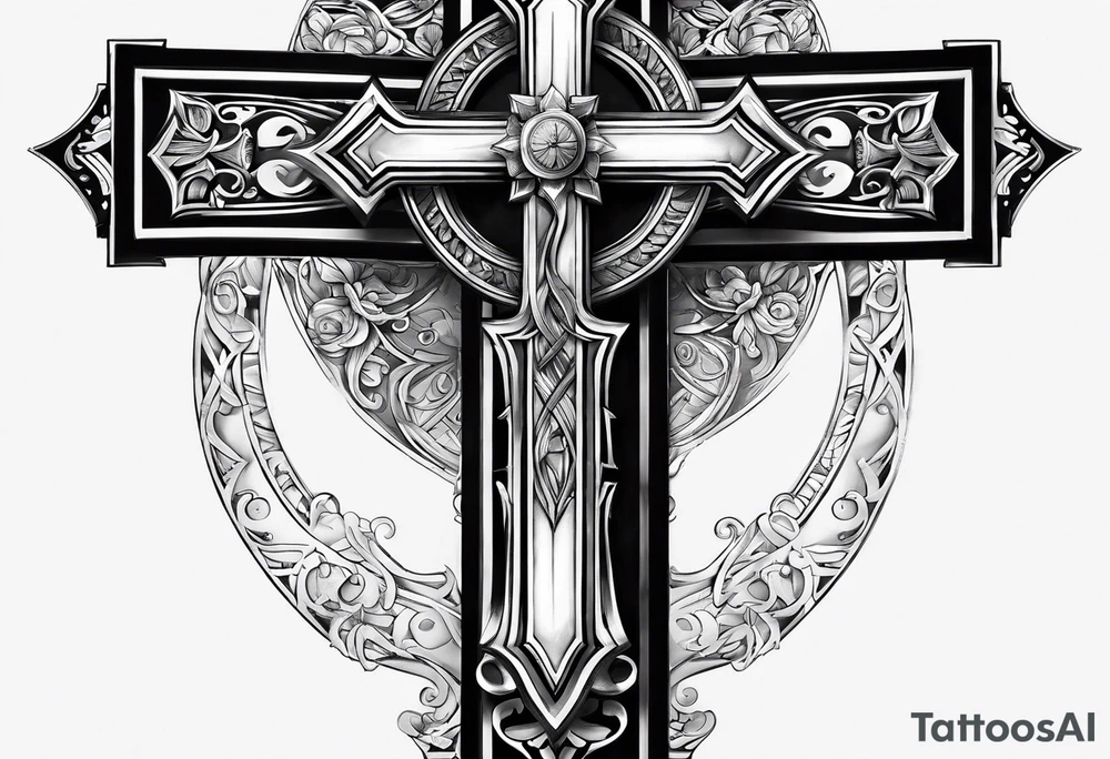 Cross with Roman numeral Jan 18 2023 tattoo idea