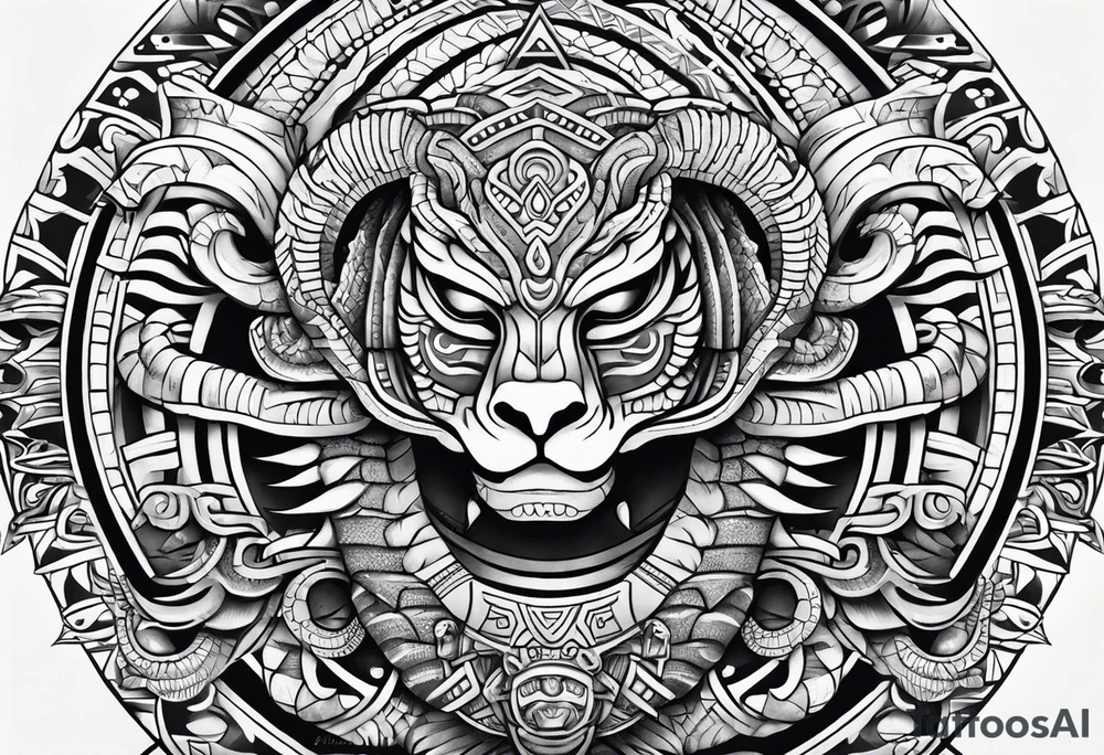 Aztec snake tattoo idea