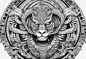 Aztec snake tattoo idea