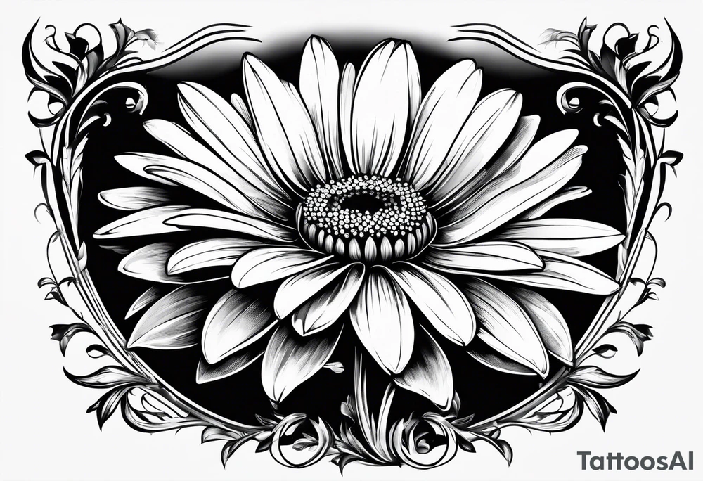 Daisy with minimal pedals tattoo idea
