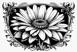 Daisy with minimal pedals tattoo idea