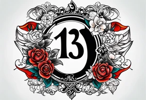 number "13" tattoo idea