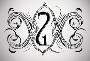 "Design a tattoo that weaves together the number 7 and the number 11, through the infinity symbol." It has to have does 2 numbers well seen. This tatto will be placed on the chest under the clavicle tattoo idea