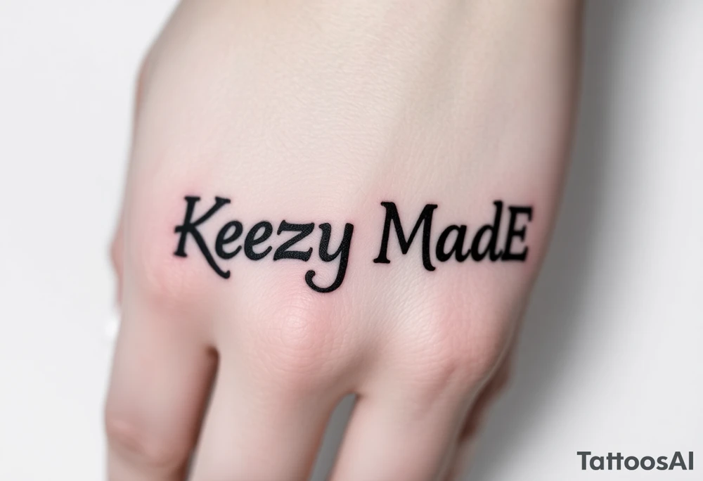 Letters that spell KeezY MadE to fit a circular frame that is graffiti bubble tattoo idea