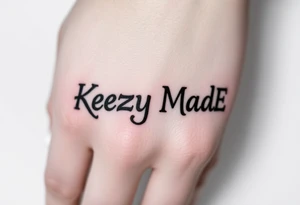 Letters that spell KeezY MadE to fit a circular frame that is graffiti bubble tattoo idea