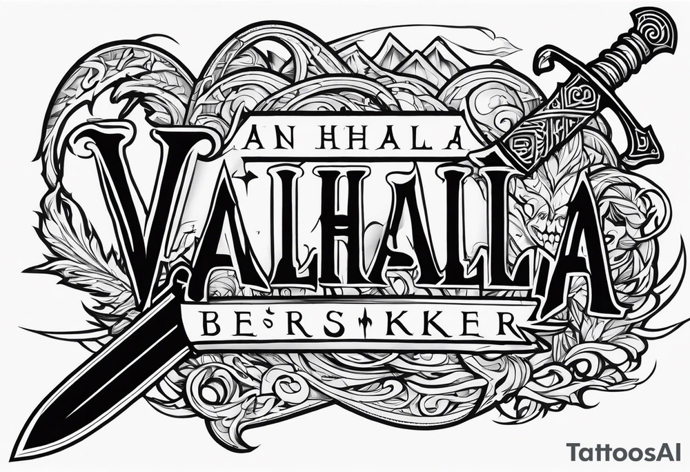 valhalla wounded sword berserker tattoo idea