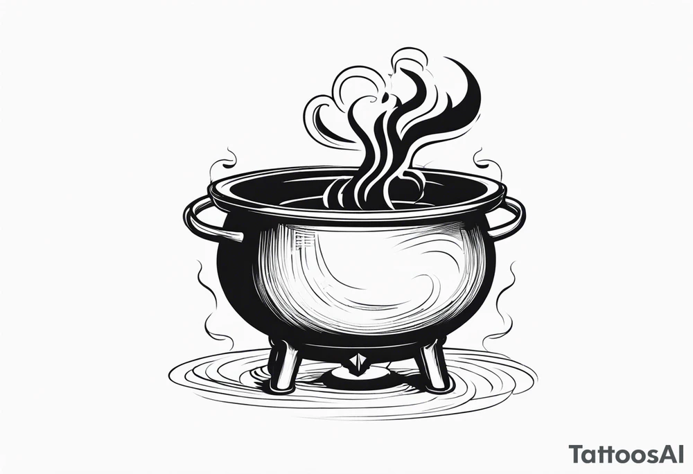 Cauldron with Smoke tattoo idea