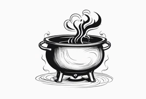 Cauldron with Smoke tattoo idea