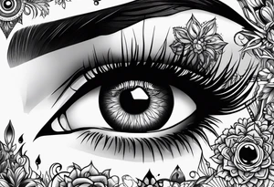 goth themed eyes tattoo idea