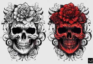 black and red dark theme tattoo idea