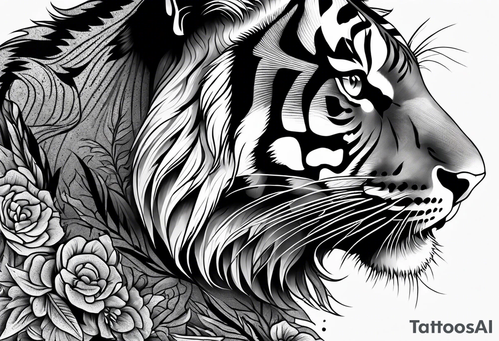 full tiger body tattoo idea