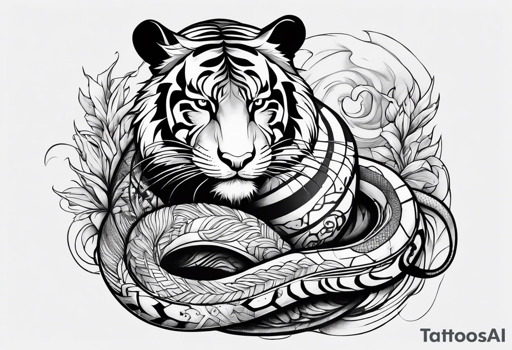 Rat behind Tiger and Snake tattoo idea