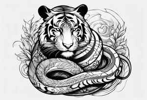 Rat behind Tiger and Snake tattoo idea