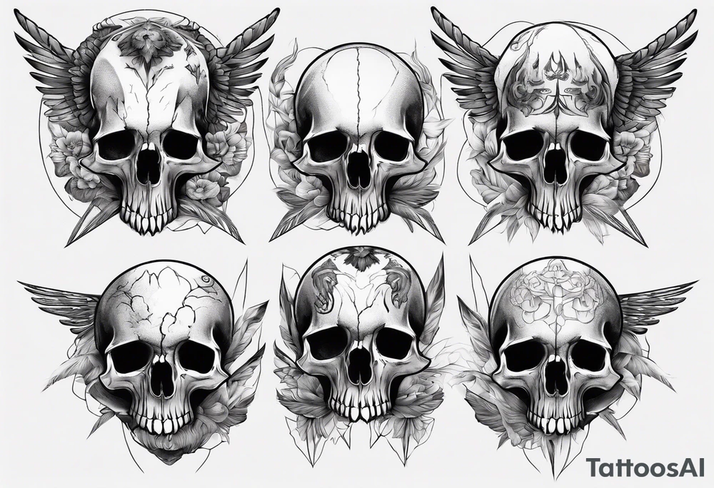 condor skull tattoo idea