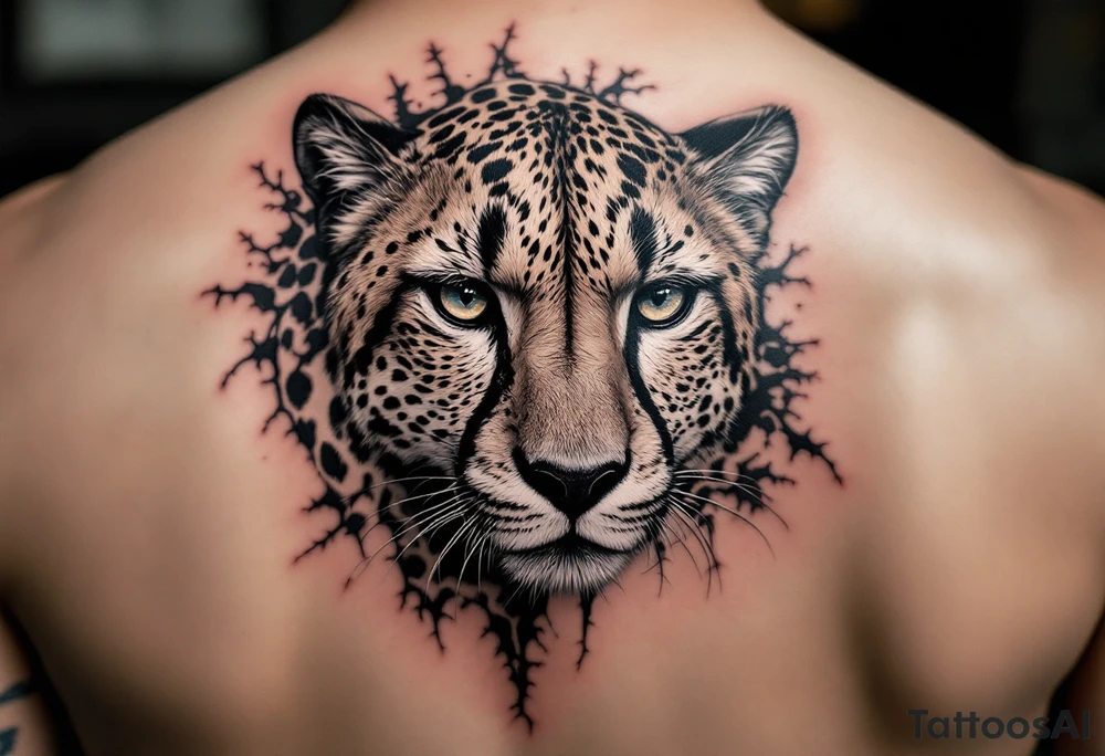 realistic cheetah tattoo idea