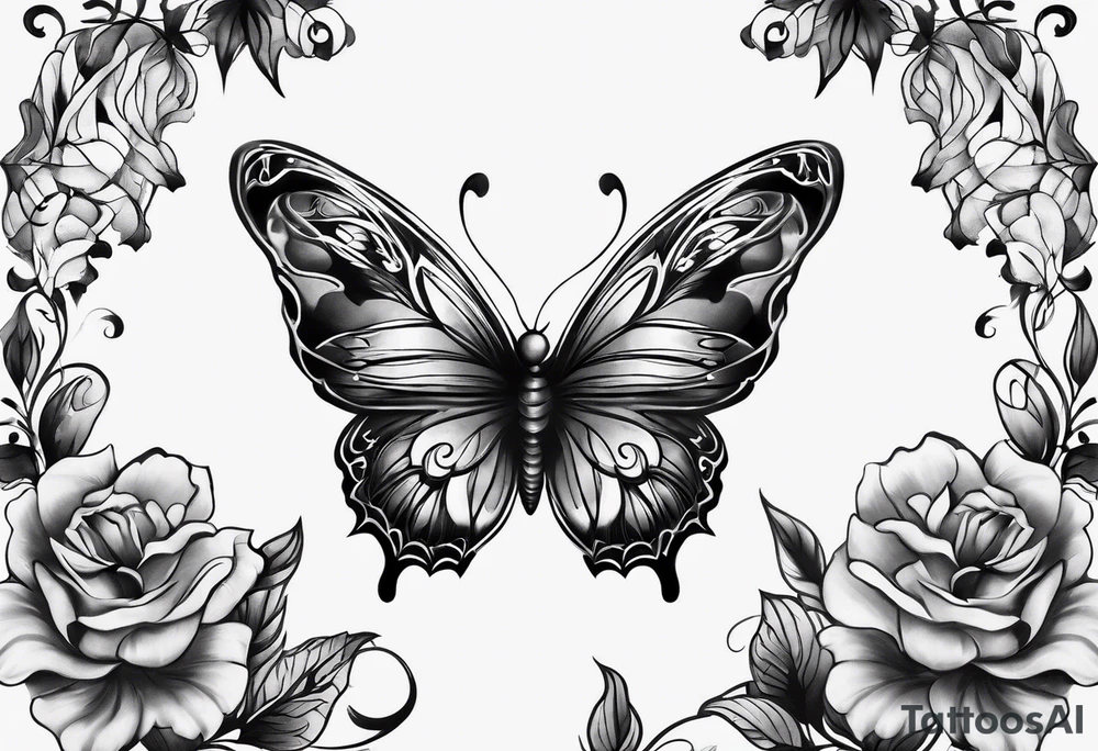 dark butterfly tattoo idea