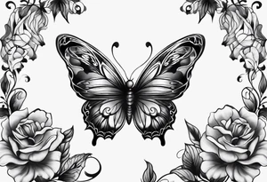 dark butterfly tattoo idea