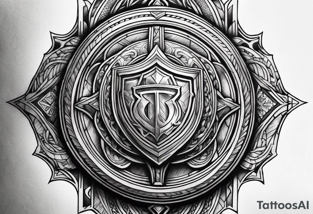 Shield on forearm tattoo idea
