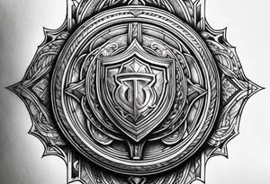 Shield on forearm tattoo idea