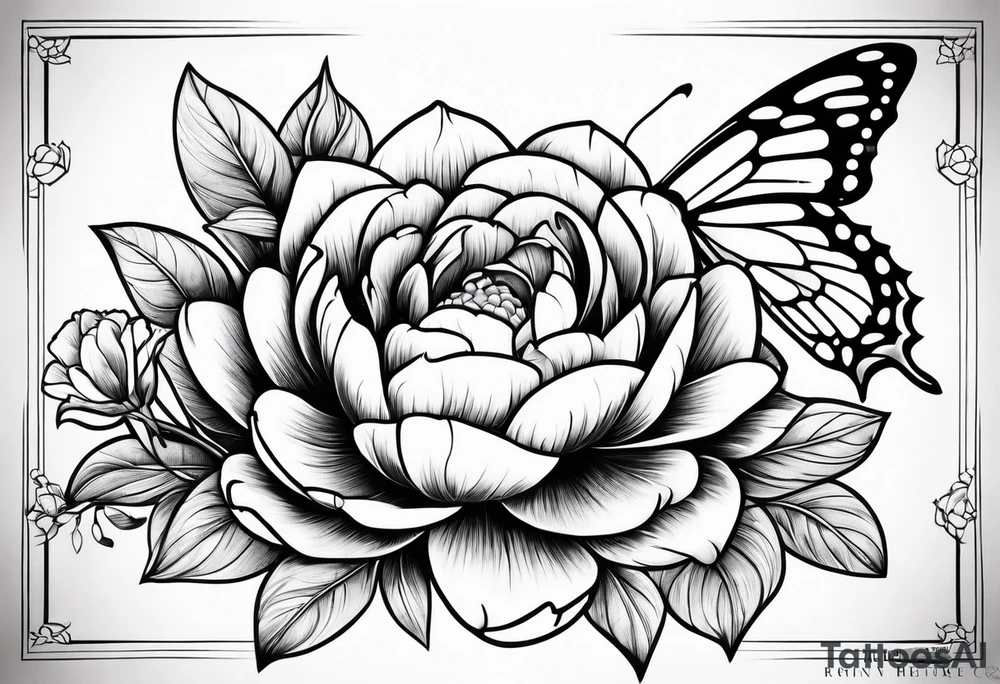 Lily rose with rose bud honey bee peony arm cuff tattoo idea