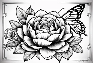 Lily rose with rose bud honey bee peony arm cuff tattoo idea