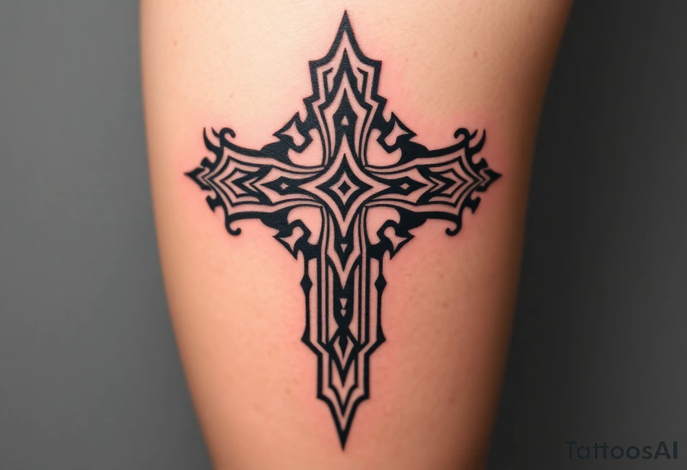 Cross upside down tattoo idea
