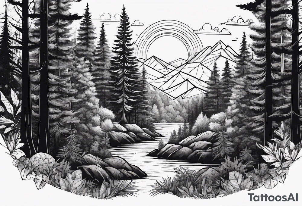 Dense forest tattoo idea